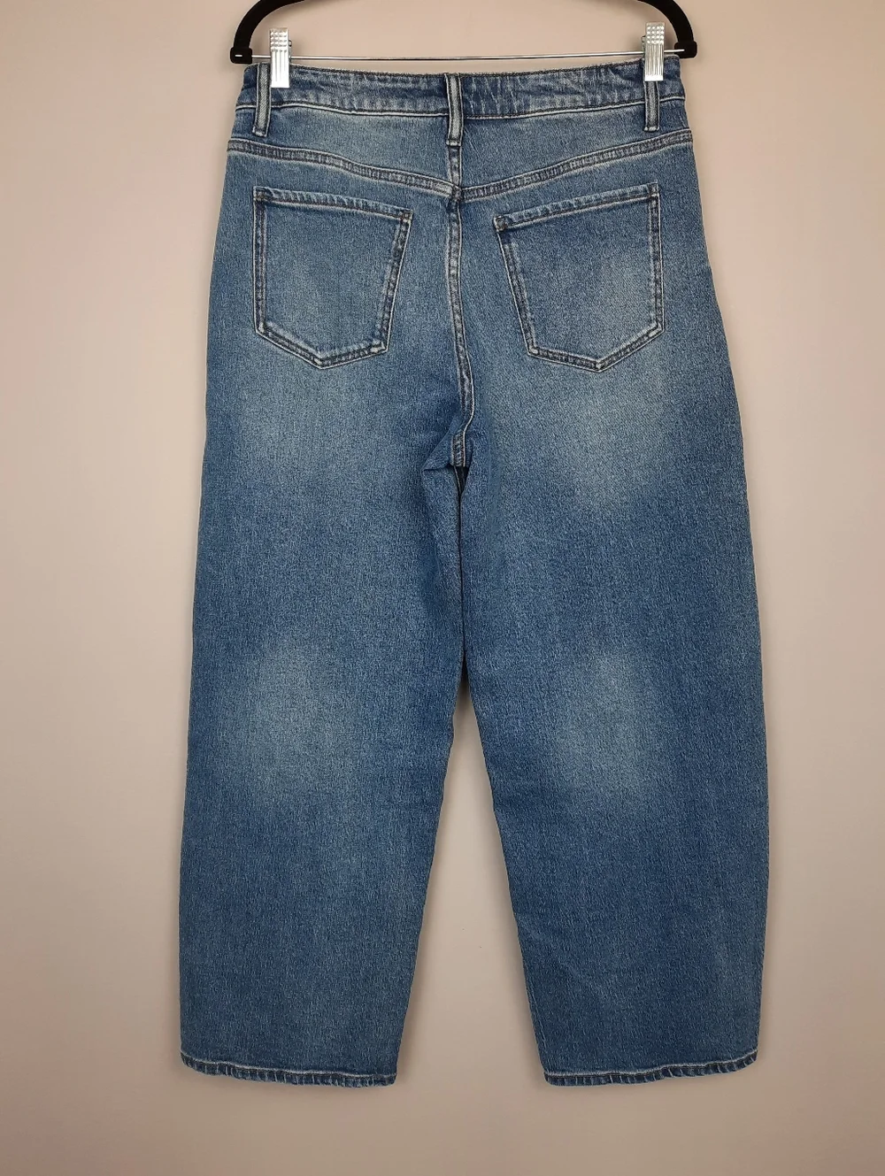 Quince Bella High Rise Stretch Barrel Jeans in Atlantic Blue size 30 - Picture 4 of 15